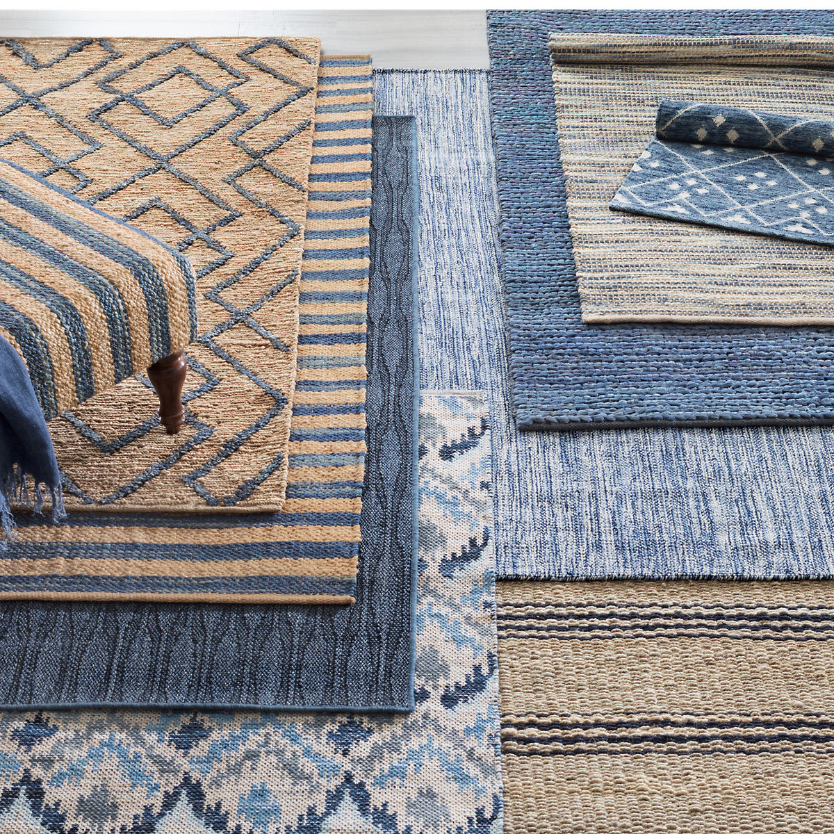 Details about  / Cotton Indigo Floor Area Runner Block Printed Handmade Woven Beach Mat Carpet