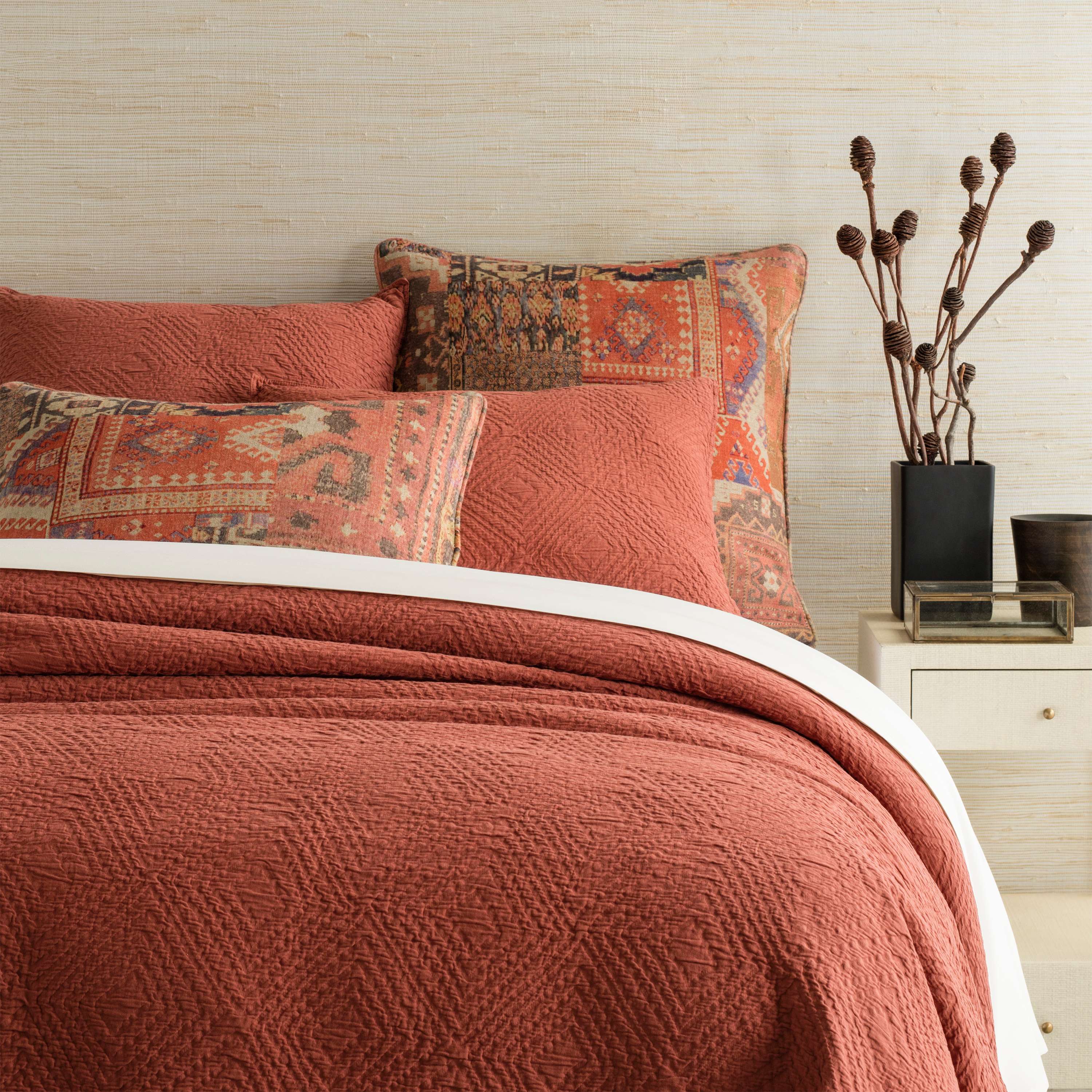 Kerala Spice Matelassé Coverlet Pine Cone Hill