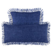Laundered Linen Indigo Decorative Pillow