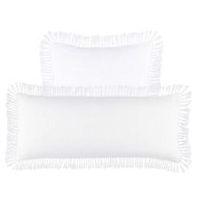 Laundered Linen White Decorative Pillow