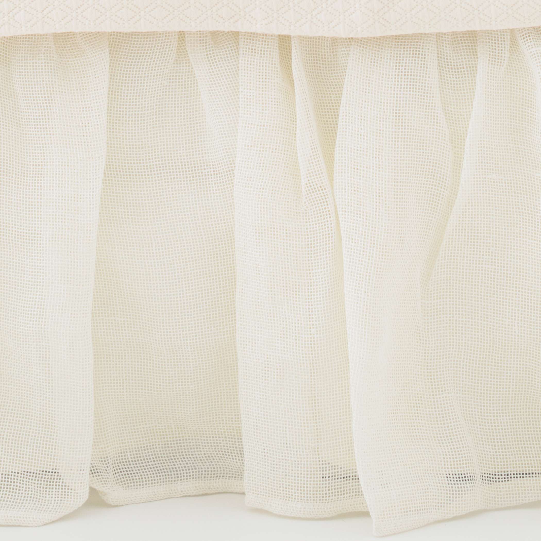 Linen Mesh Ivory Bed Skirt Pine Cone Hill