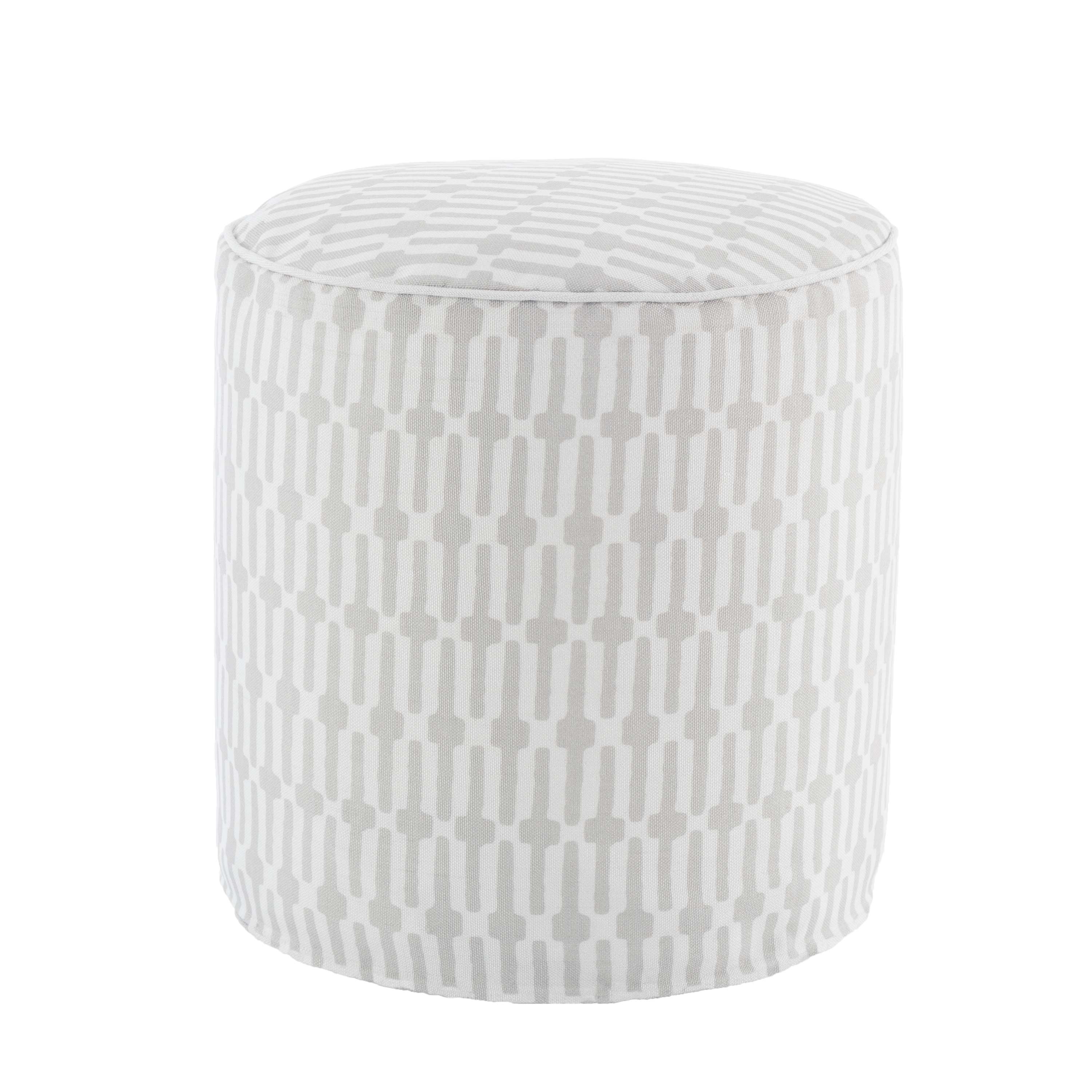 Links Pearl Grey Indoor/Outdoor Pouf Fresh American