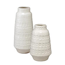 Lucia White Vase/Set Of 2