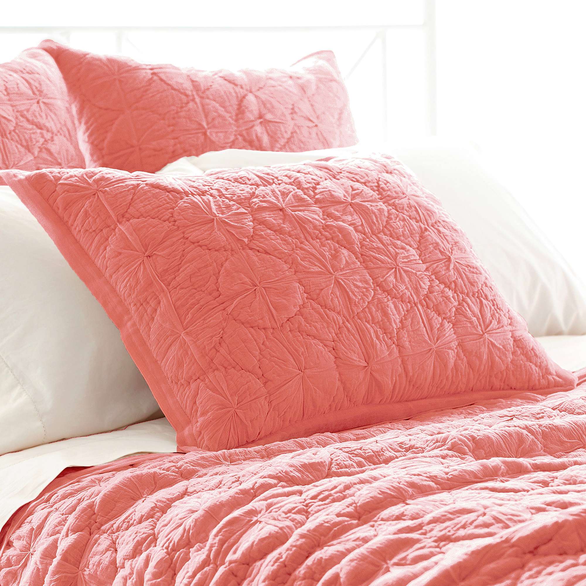 Marina Coral Quilted Sham Pine Cone Hill