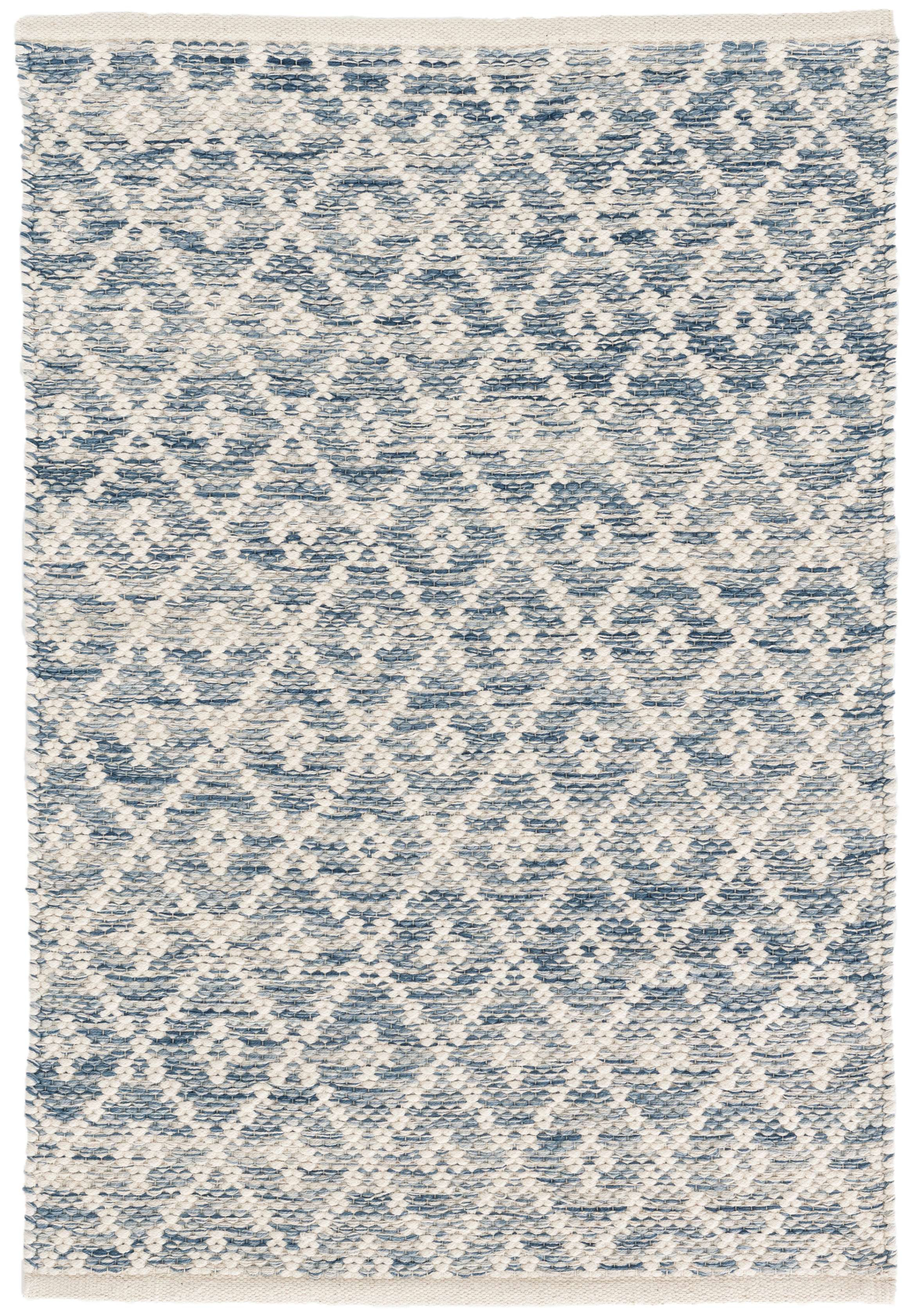 Melange Diamond Blue Woven Cotton Rug Dash Albert