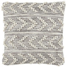 Hobnail Herringbone Grey Indoor/Outdoor Decorative Pillow