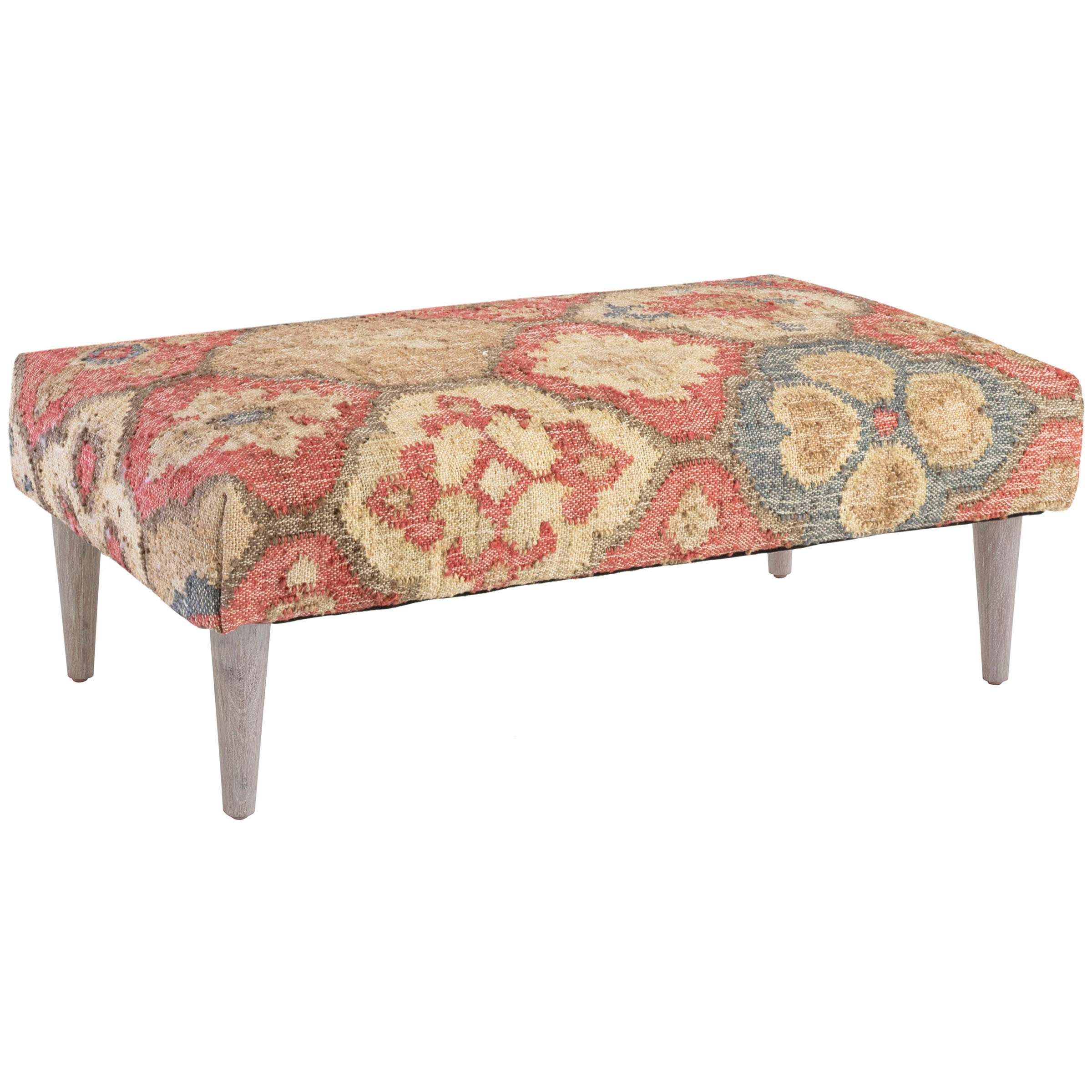 Pali Tapered Cerused Oak Leg Rug Ottoman Furniture