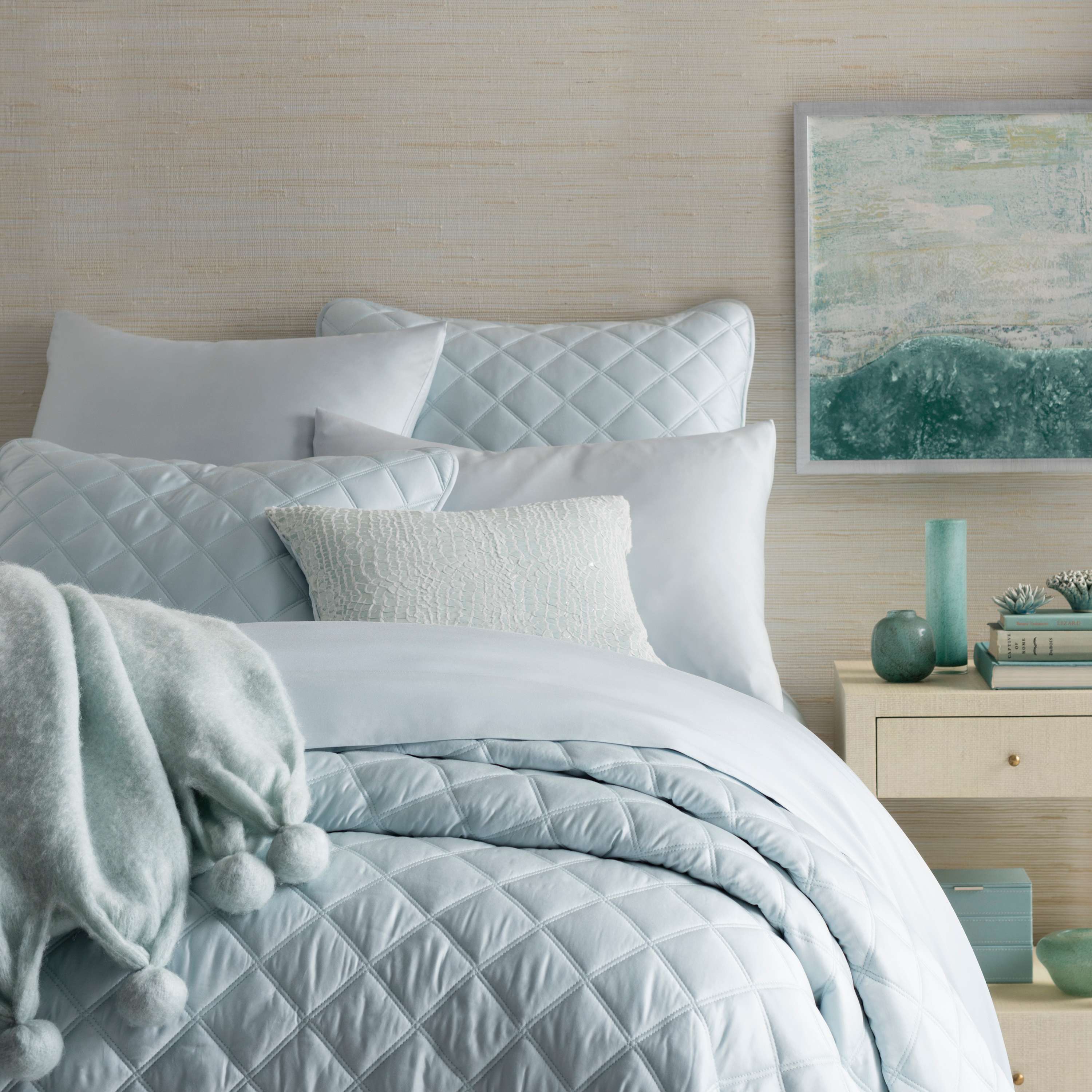 blue gray coverlet