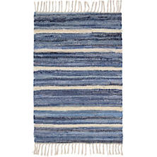 Denim Rag Stripe Woven Cotton Rug
