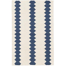 Senna Ivory/Blue Woven Wool Rug