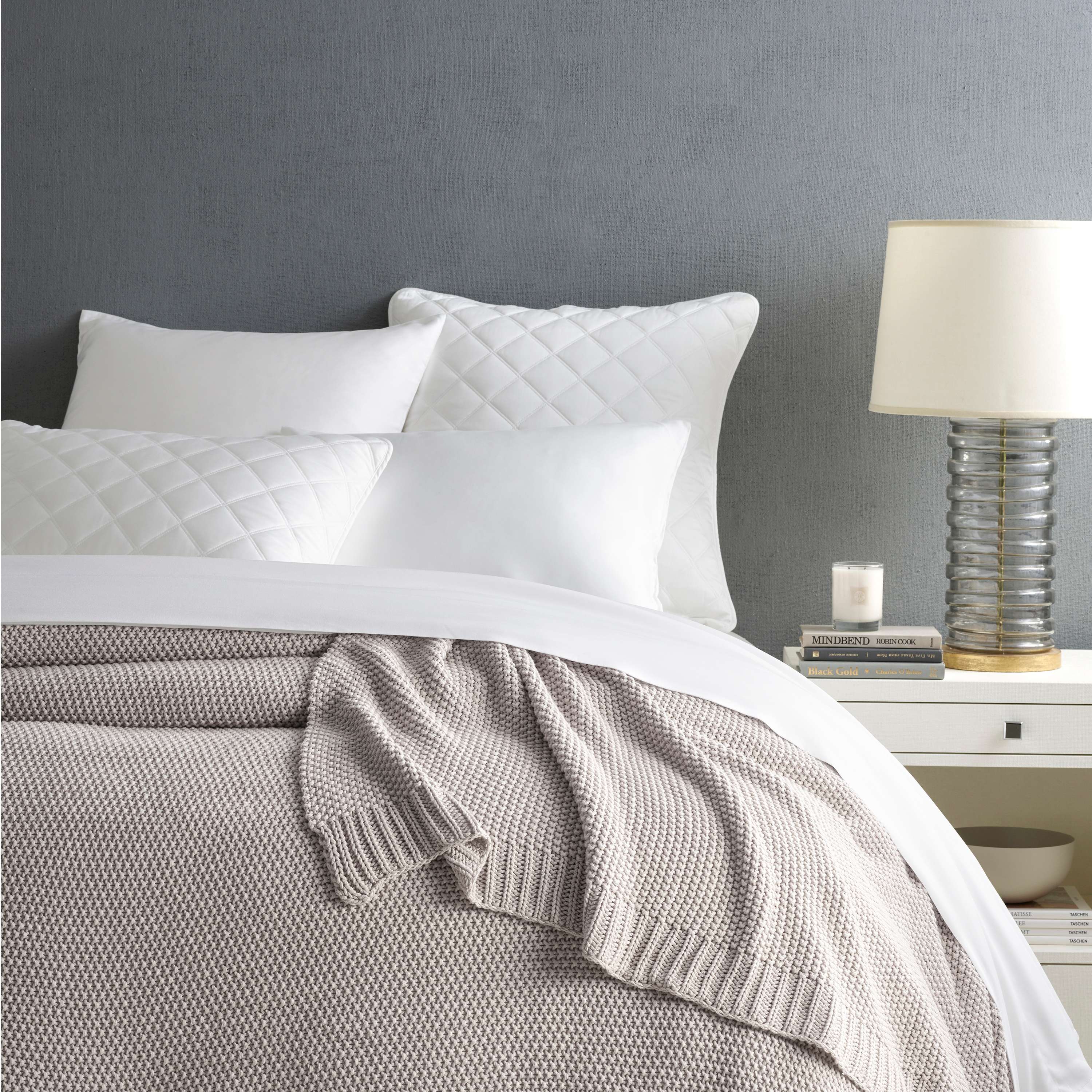 Remy Knit Grey Blanket The Outlet