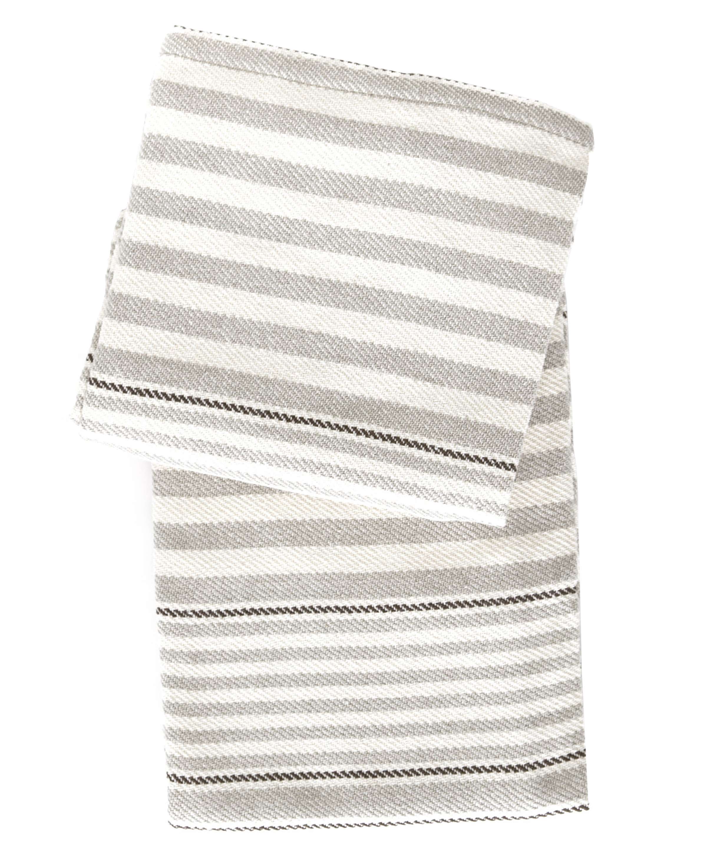 Rugby Stripe Platinum Woven Cotton Throw Dash & Albert