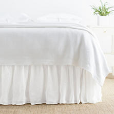 Savannah Linen Gauze White Bed Skirt