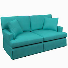 Estate Linen Turquoise Saybrook 2 Seater Slipcovered Sofa