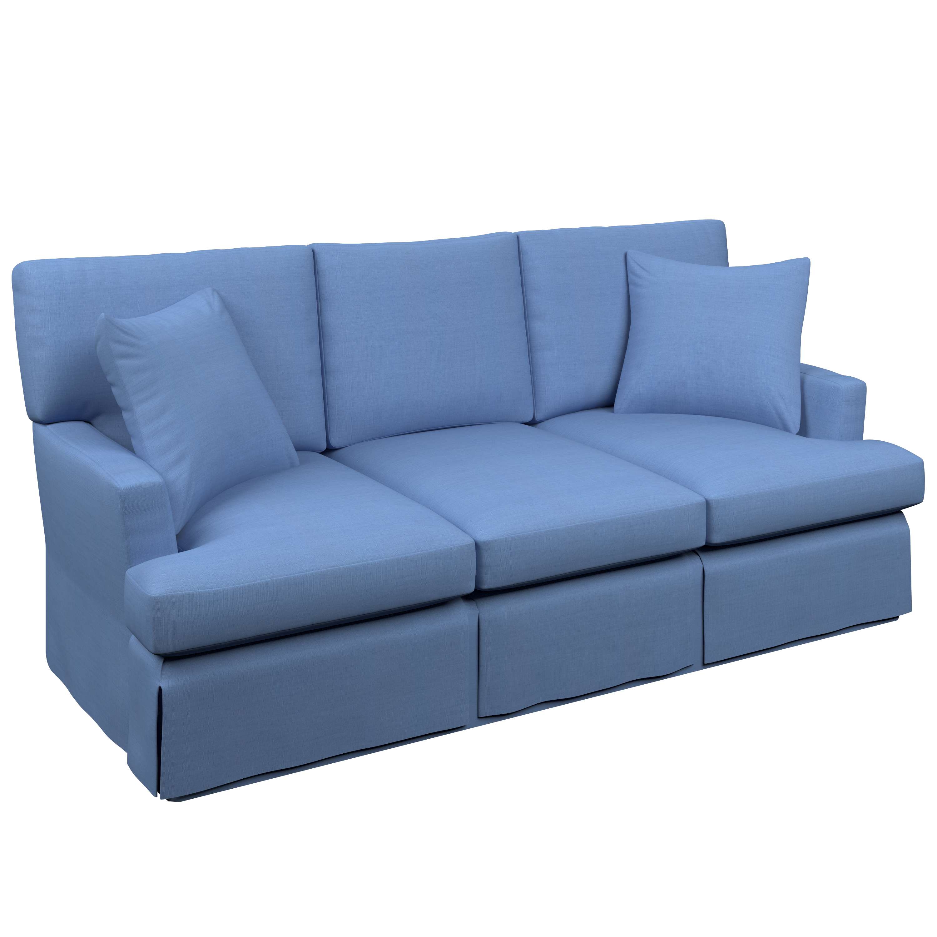 Estate Linen French Blue Saybrook 3 Seater Slipcovered Sofa Furniture