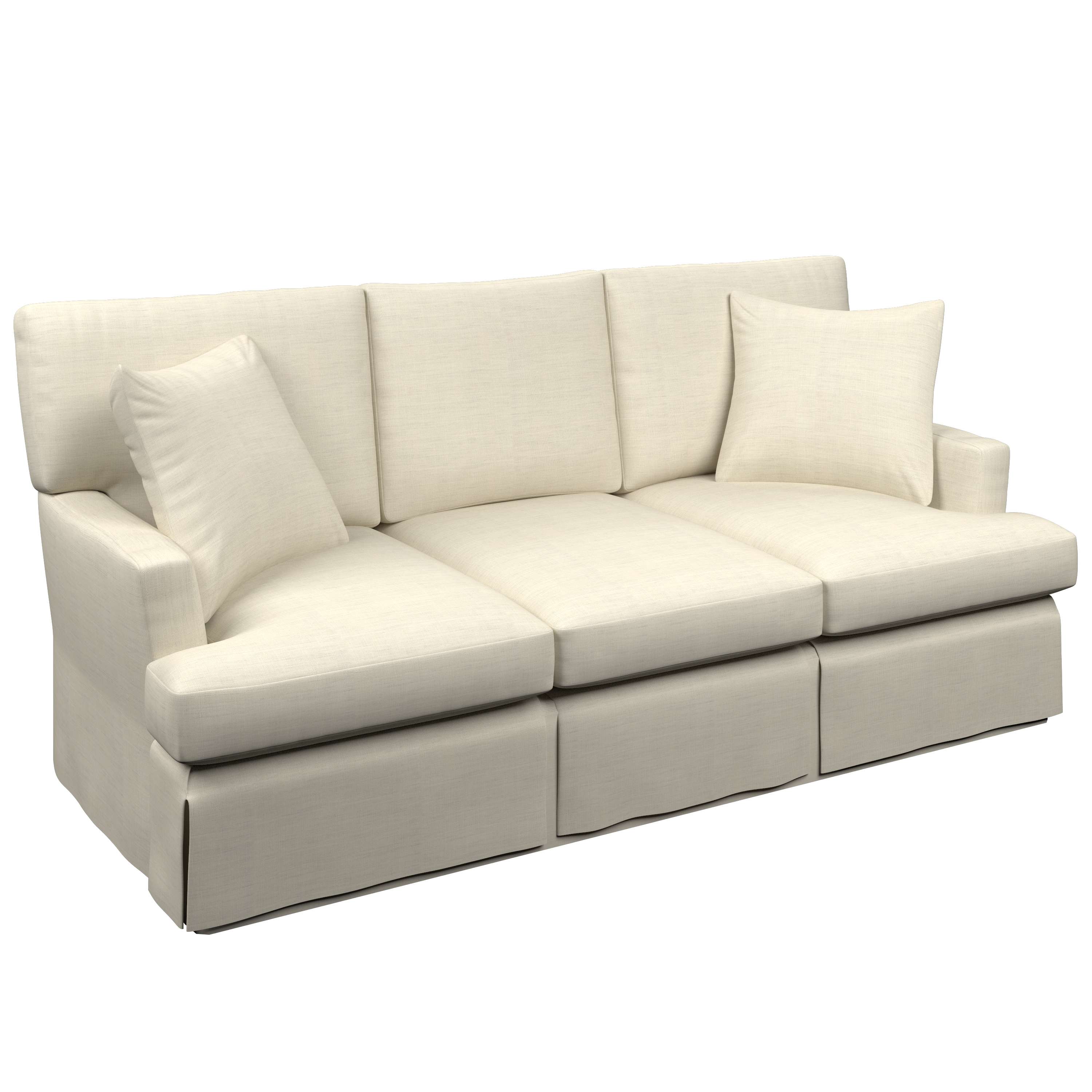 Estate Linen Pearl Grey Saybrook 3 Seater Upholstered Sofa Furniture