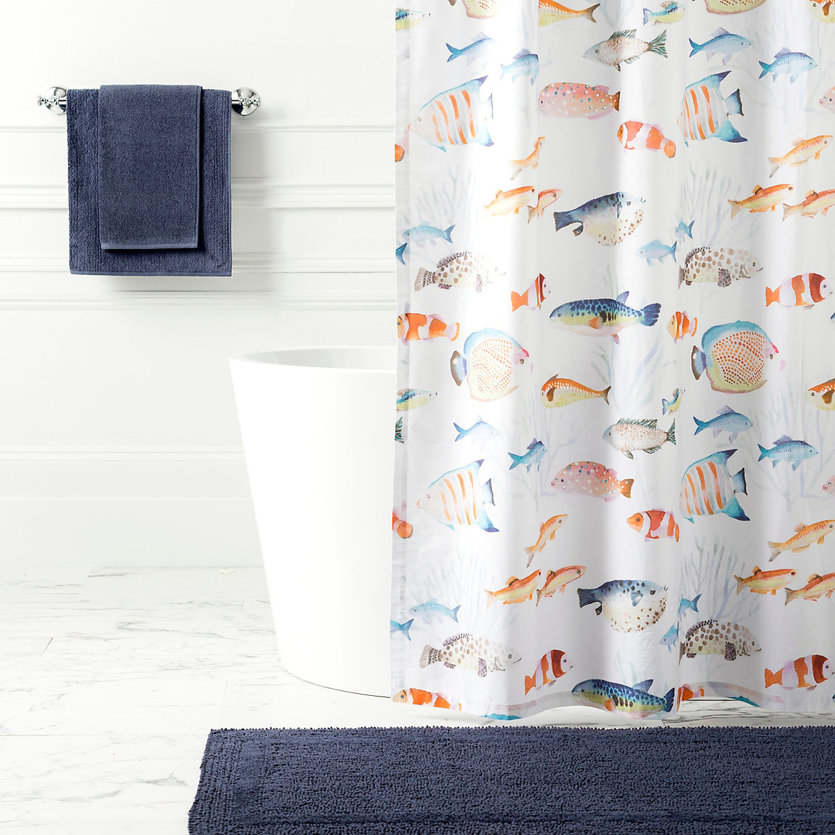 Happy Fish Shower Curtain Pine Cone Hill