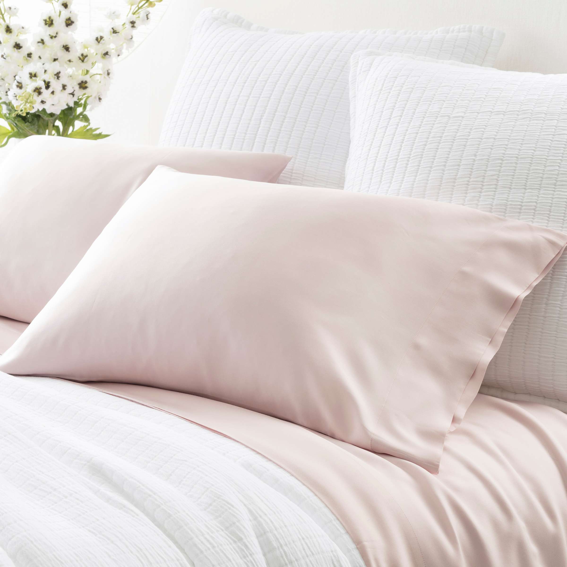 Silken Solid Slipper Pink Pillowcases Pine Cone Hill