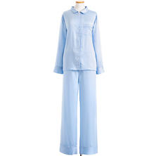 Silken Solid Soft Blue Pajama