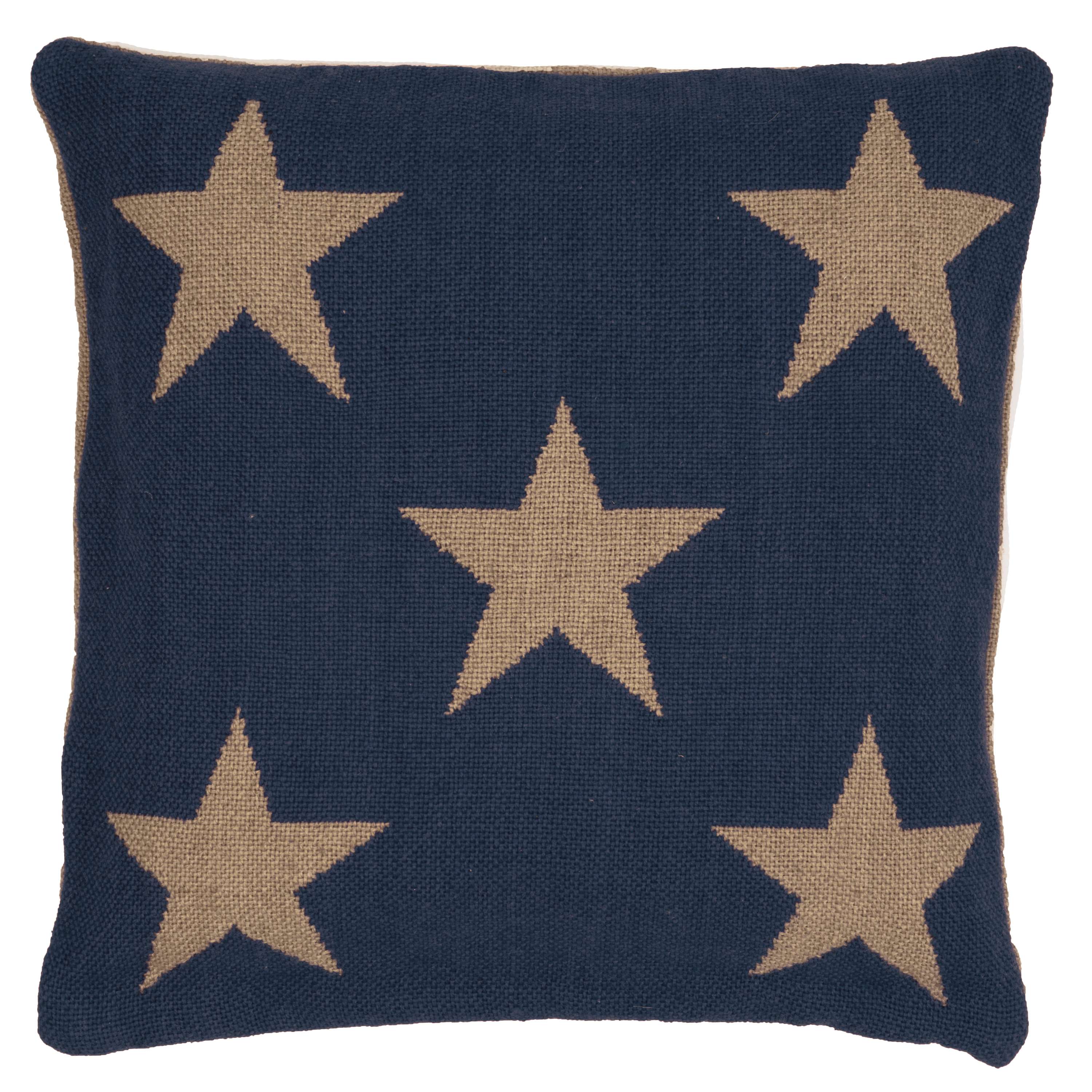 Star Navy/Camel Indoor/Outdoor Pillow Fresh American