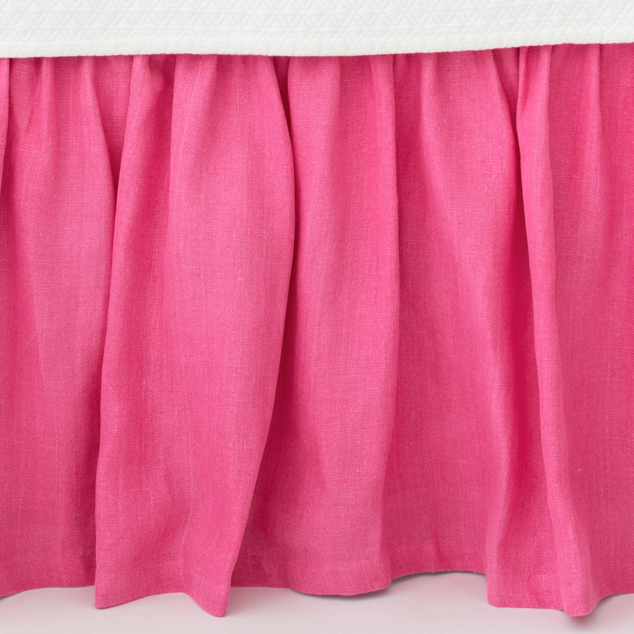 Stone Washed Linen Fuchsia Paneled Bed Skirt The Outlet