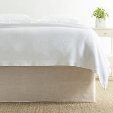 Stone Washed Linen Natural Tailored Paneled Bed Skirt