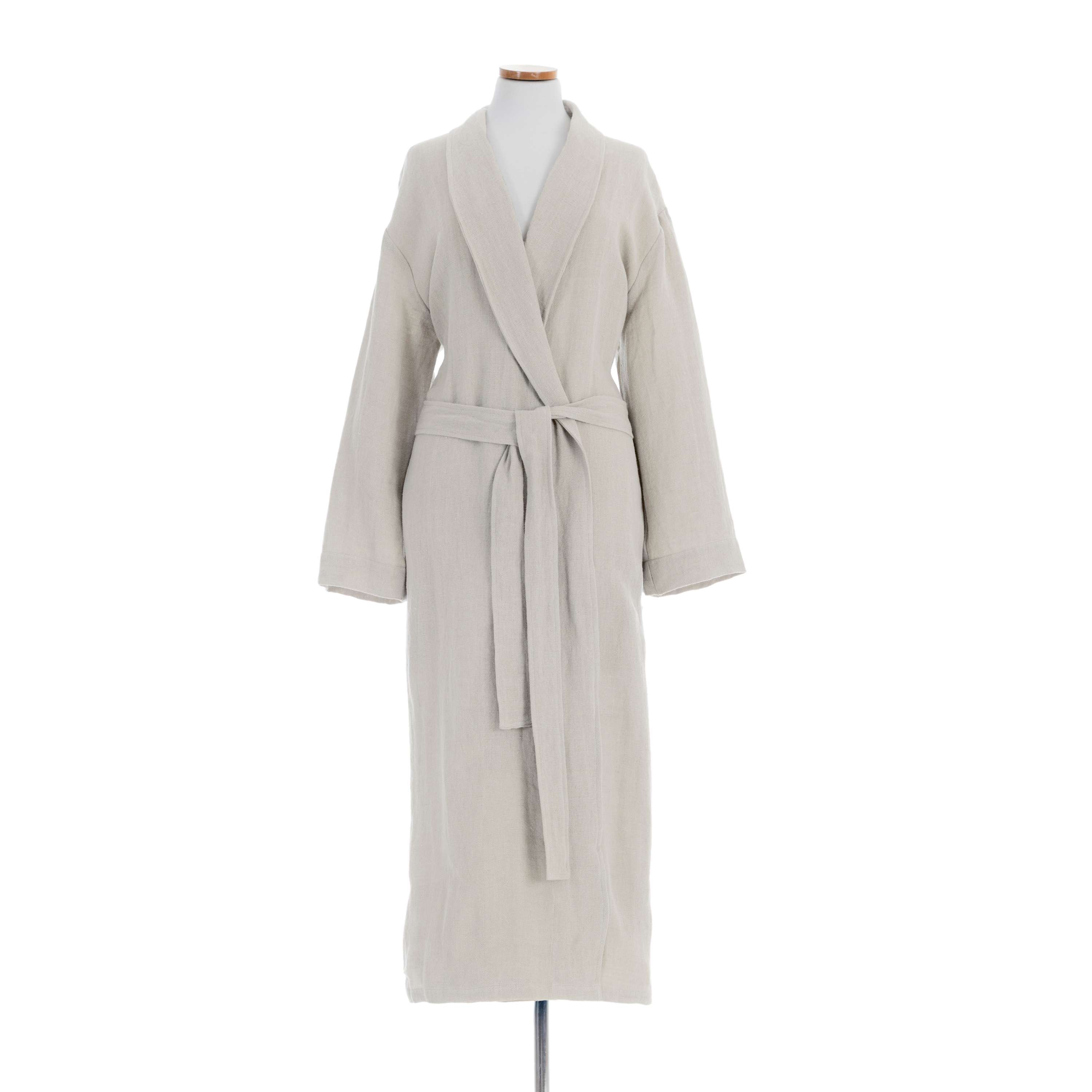 Stone Washed Linen Pearl Grey Robe | Pine Cone Hill