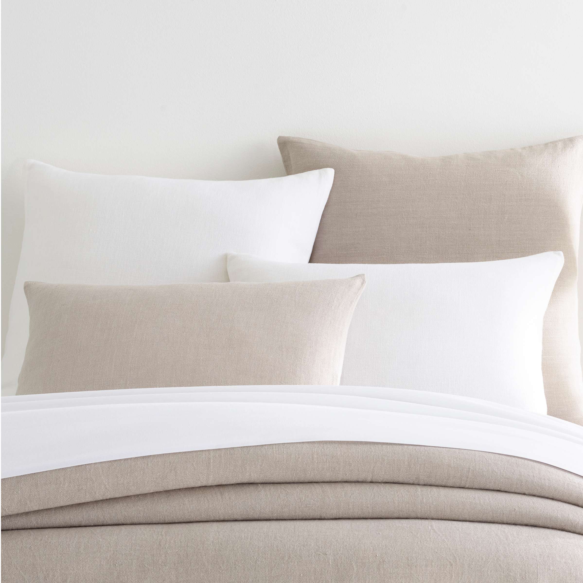 Stone Washed Linen Pearl Grey Sham Pine Cone Hill