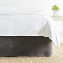 Stone Washed Linen Shale Tailored Paneled Bed Skirt