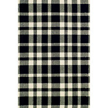 Tattersall Black/Ecru Woven Cotton Rug