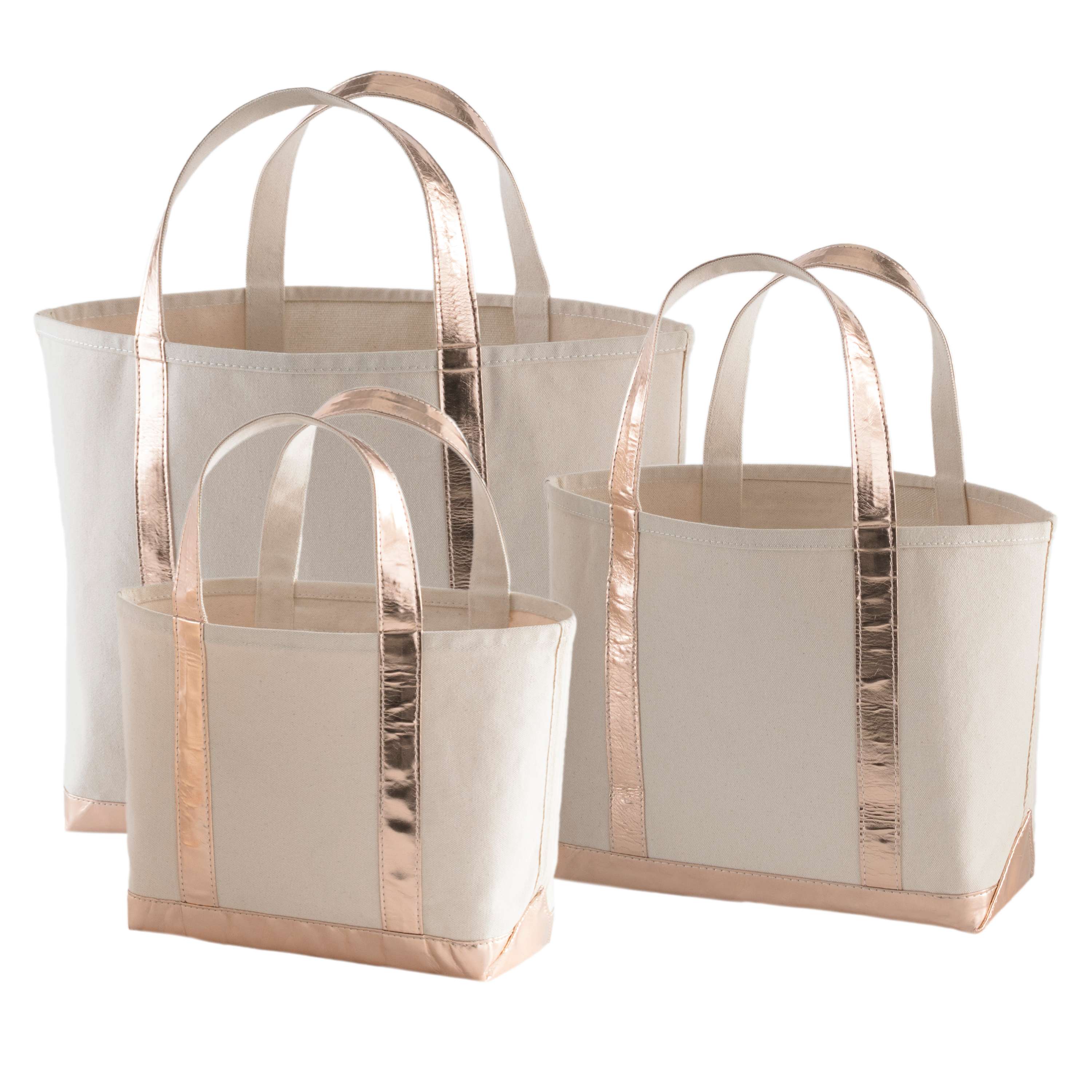 rose gold canvas tote bag