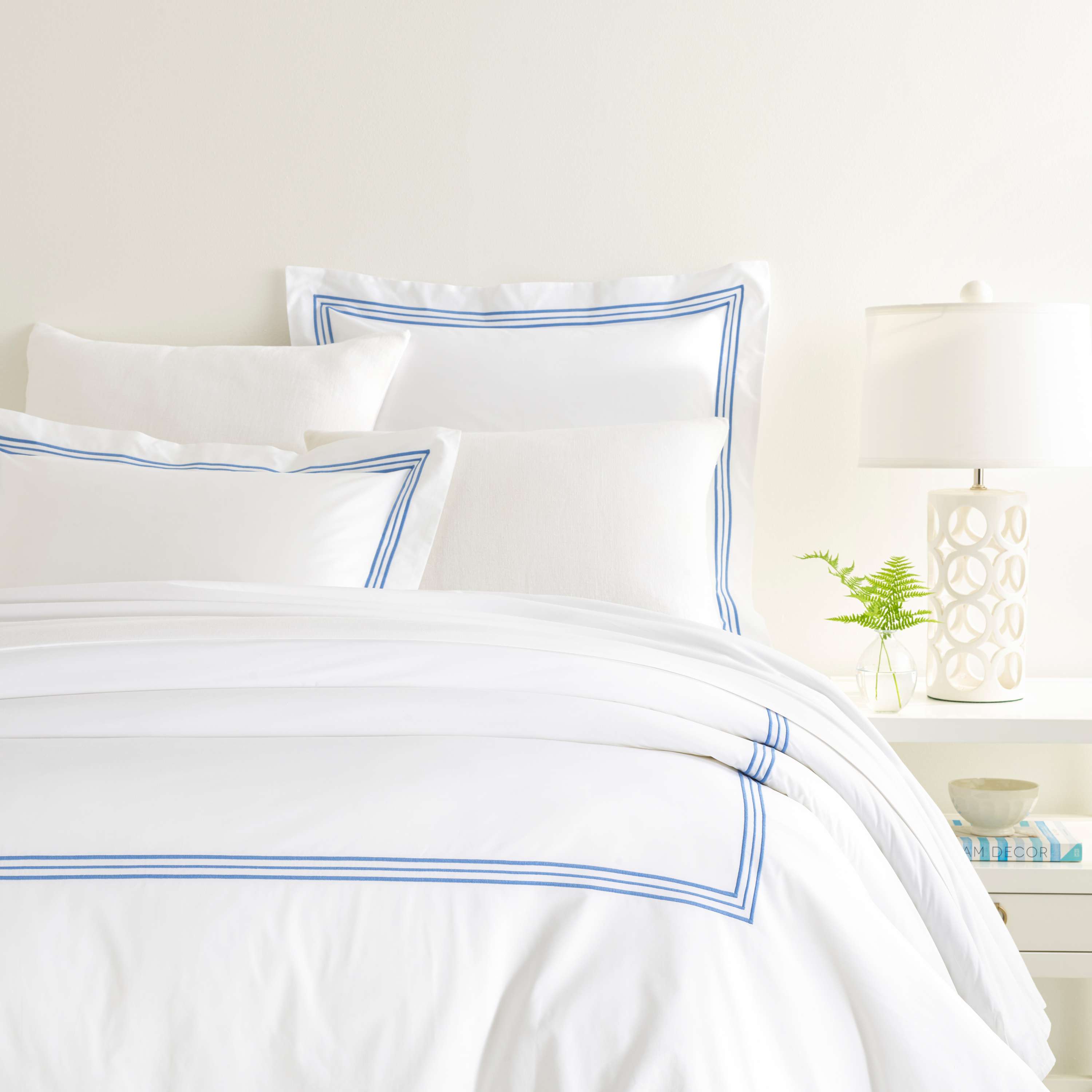 Trio French Blue Duvet Cover Pine Cone Hill