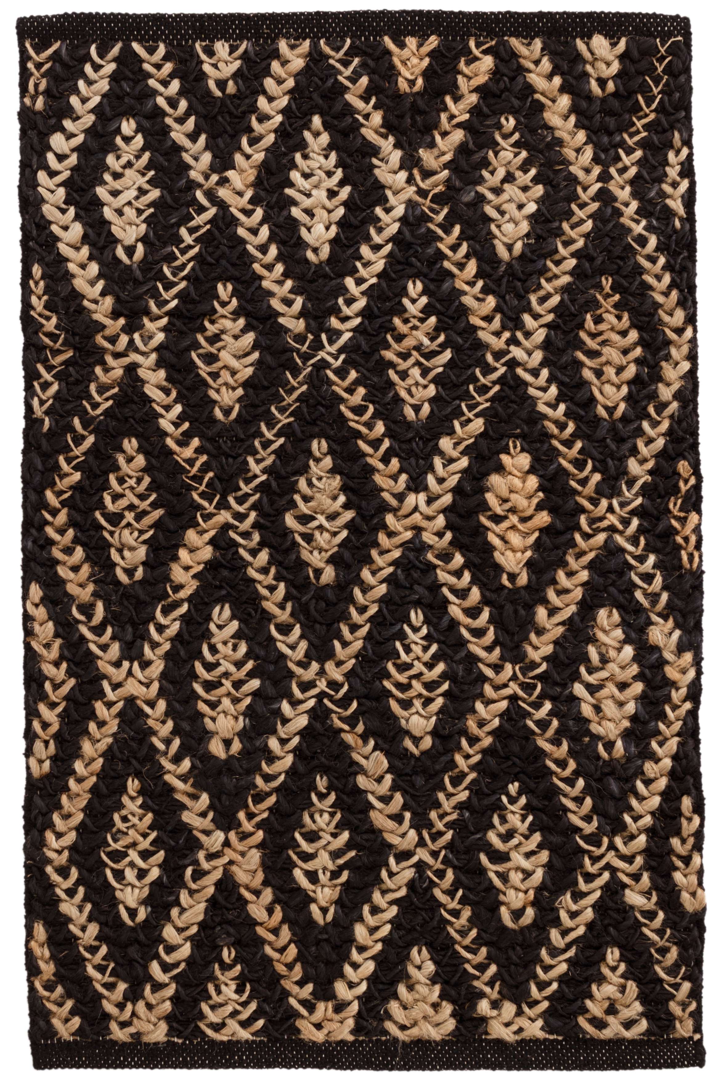 Two Tone Diamond Black Natural Woven Jute Rug Dash Albert