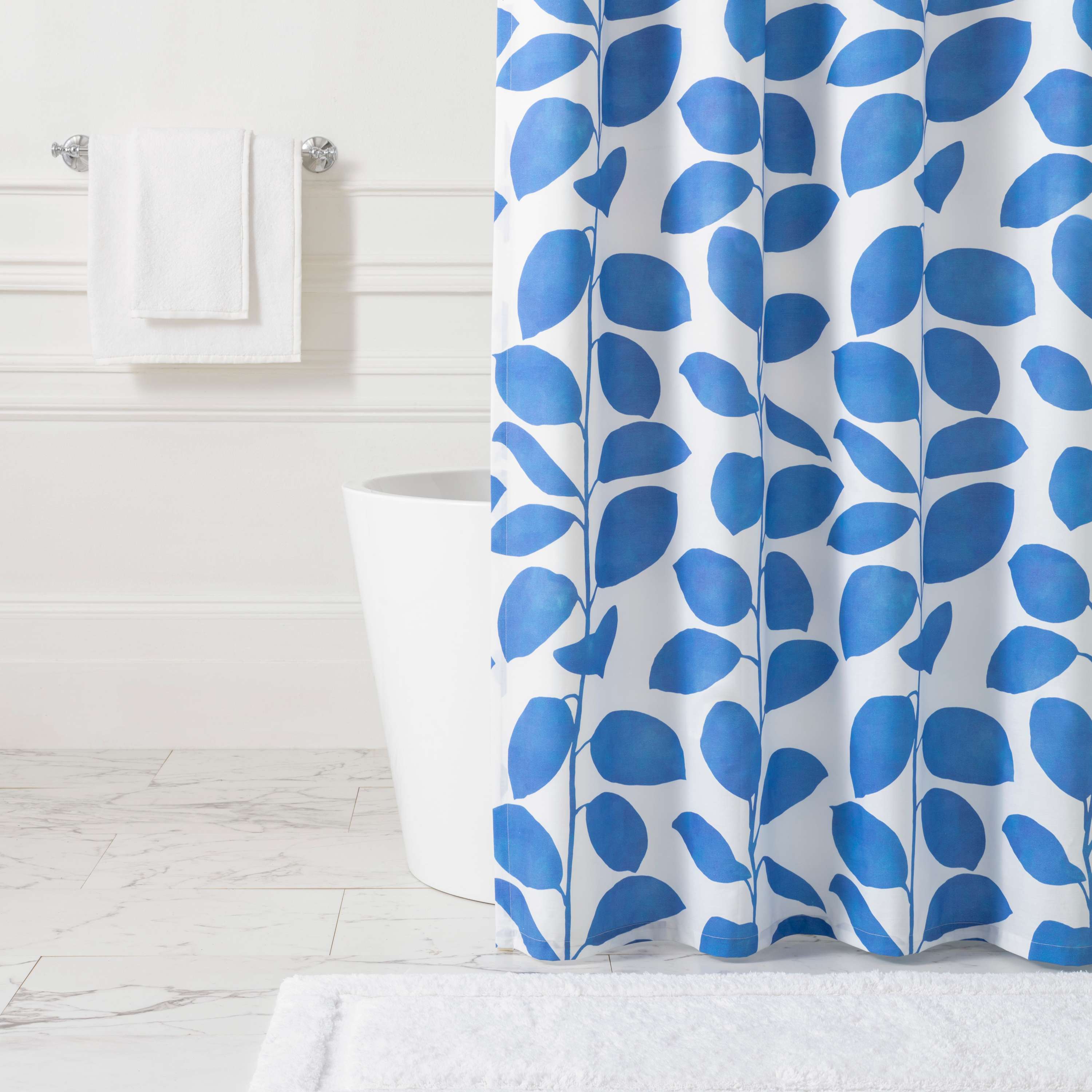 The French Blue Lines Shower Curtain-ONE SIZE