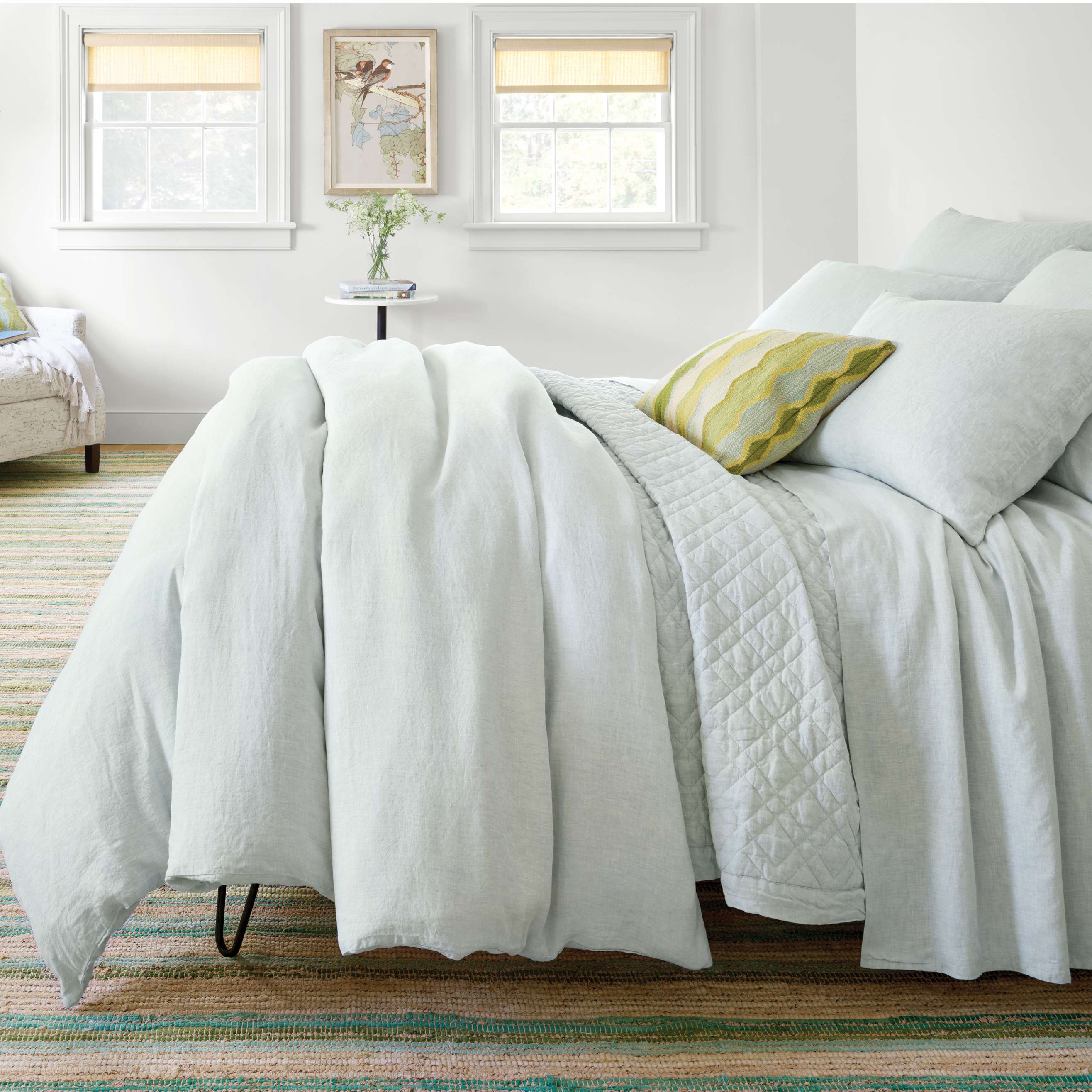 Signature White Pin Pull Quilt – Celadon at Home