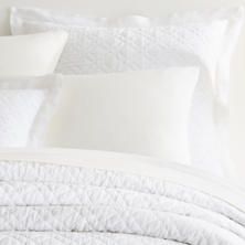 Washed Linen White Quilted Sham
