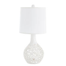 White Teardrop Lacey Table Lamp