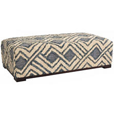 Zinnia Blue Upholstered Rug Bench